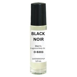 Black Noir Men's Body Oil Dark Fresh Spice Woody Masculine Fragrance Roll-On